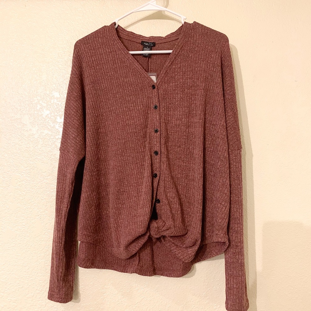 ❤️RUE 21 Heathered Knot Tie Long Sleeve❤️
